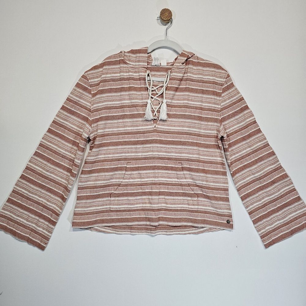 Roxy Women's Hooded‎ Pink / White Top Size Small
